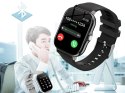 Nowoczesny smartwatch sportowy z funkcją rozmów, czarny