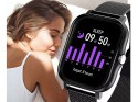 Nowoczesny smartwatch sportowy z funkcją rozmów, czarny