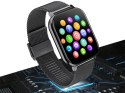 Nowoczesny smartwatch sportowy z funkcją rozmów, czarny