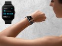 Nowoczesny smartwatch sportowy z funkcją rozmów, czarny