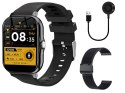 Nowoczesny smartwatch sportowy z funkcją rozmów, czarny
