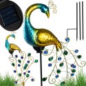 Nowoczesna lampa solarna w kształcie pawia dla każdego ogrodu