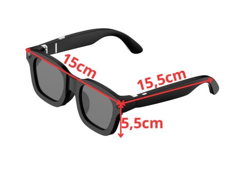 Inteligentne okulary AI z kamerą FULL HD dyktafon bluetooth tłumaczenie