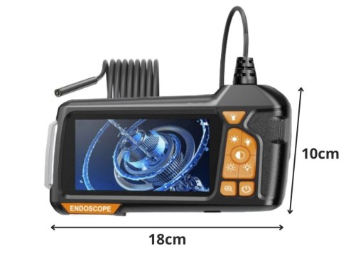 Kamera inspekcyjna endoskop HD 5m IP67 USB 6LED do rur wyświetlacz LCD