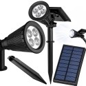 Nowoczesna lampa solarna do ogrodu z czujnikiem zmierzchu i regulacją kąta świecenia