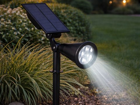 Nowoczesna lampa solarna do ogrodu z czujnikiem zmierzchu i regulacją kąta świecenia
