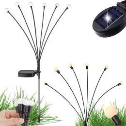 LAMPKI OGRODOWE SOLARNE KULECZKI 2 SZTUKI PO 6 LAMPEK LED DŁUGIE 70 CM