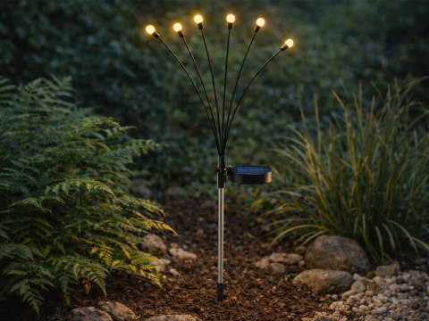 LAMPKI OGRODOWE SOLARNE KULECZKI 2 SZTUKI PO 6 LAMPEK LED DŁUGIE 70 CM