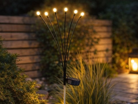 LAMPKI OGRODOWE SOLARNE KULECZKI 2 SZTUKI PO 6 LAMPEK LED DŁUGIE 70 CM