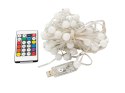 Lamki LED kolorowe USB RGB aplikacja pilot kulki dekoracyjne świąteczne