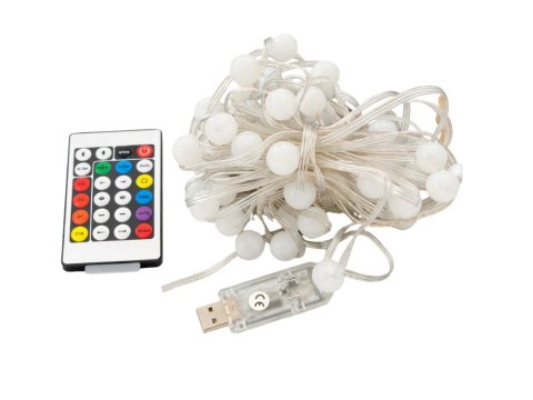 Lamki LED kolorowe USB RGB aplikacja pilot kulki dekoracyjne świąteczne