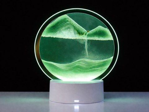 Nowoczesna lampa z ruchomym piaskiem 3D do biura i domu