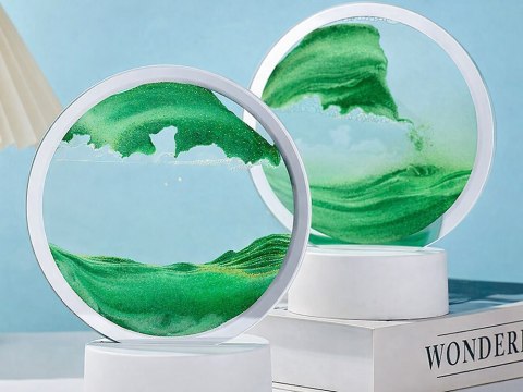 Nowoczesna lampa z ruchomym piaskiem 3D do biura i domu