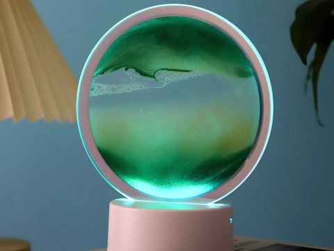 Nowoczesna lampa z ruchomym piaskiem 3D do biura i domu