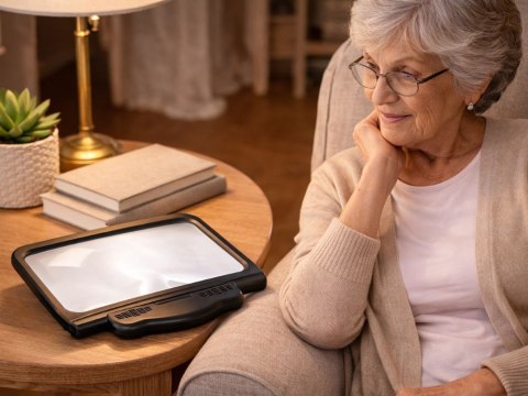Nowoczesna lupa podświetlana LED 2.5x z ergonomiczną konstrukcją