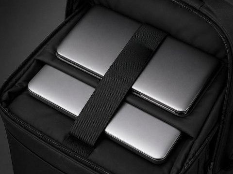 Plecak biznesowy męski na laptop USB elegancki czarny pojemny miejski
