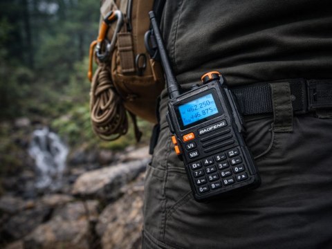 Krótkofalówka baofeng uv-k61 pro duży zasięg do 30km latarka 2600mAH
