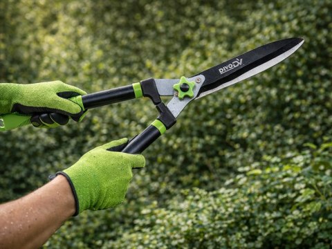Nowoczesny sekator ogrodowy z ergonomicznymi uchwytami i długimi ostrzami do precyzyjnego cięcia