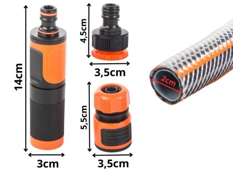 Wąż ogrodowy gumowy 1/2 30m 4 warstwy zbrojony + złączki pistolet