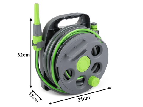 Wąż ogrodowy z bębnem na ścianę gumowy 1/2" 20 metrów 3 warstwowy