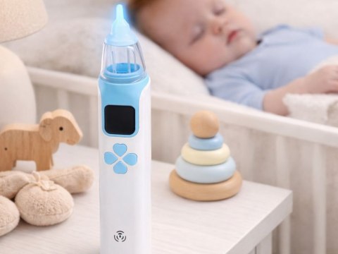 Aspirator do nosa dla dzieci - elektryczny odciągacz kataru z USB i 4 końcówkami
