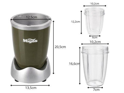 Blender kielichowy do smoothie koktajli miksuje kruszy lód 3 kubki 600W