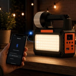 Lampa latarka solarna turystyczna LED campingowa panel radio żarówki blt
