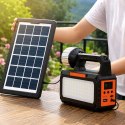Lampa latarka solarna turystyczna LED campingowa panel radio żarówki blt