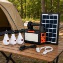 Lampa latarka solarna turystyczna LED campingowa panel radio żarówki blt