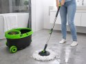 Mop obrotowy rotacyjny 360 wiadro na kółkach zestaw 2x nakładki mikrofibra