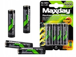 Akumulatory AA 4800 mAh - Zestaw 4 Sztuki Ni-MH dla Codziennego Użytku