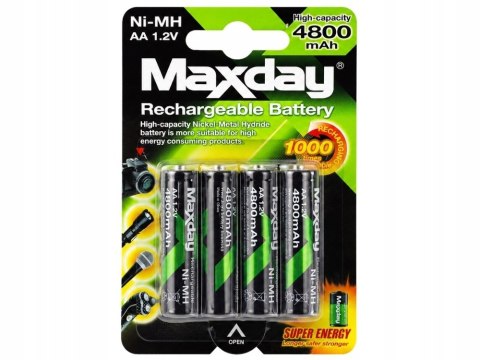 Akumulatory AA 4800 mAh - Zestaw 4 Sztuki Ni-MH dla Codziennego Użytku