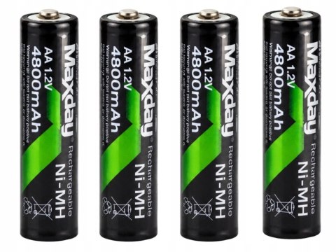 Akumulatory AA 4800 mAh - Zestaw 4 Sztuki Ni-MH dla Codziennego Użytku