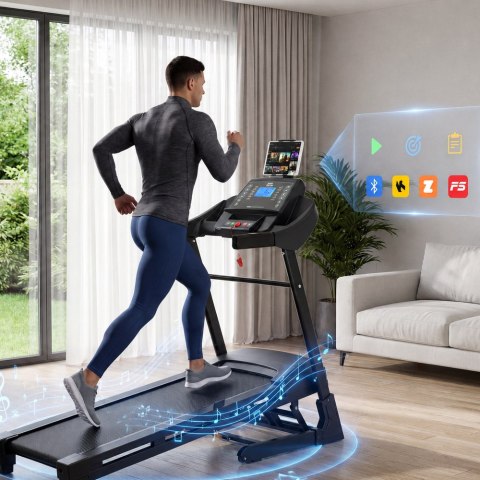 Bieżnia elektryczna domowa składana regulowany kąt nachylenia 135kg 16 km/h