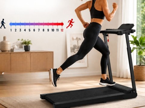 Bieżnia elektryczna domowa treningowa składana bluetooth 12 km/h 120 kg