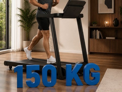 Bieżnia elektryczna składana domowa LCD bluetooth 16 km/h kąt nachylenia