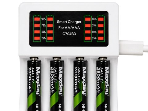 Ładowarka do akumulatorków AA/AAA - Szybkie ładowanie USB-C
