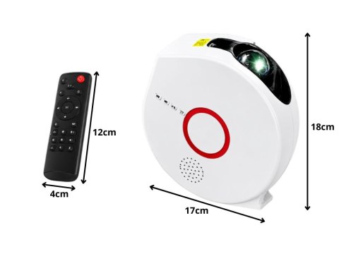 Nowoczesny projektor do wnętrz ze zdalnym sterowaniem i Bluetooth