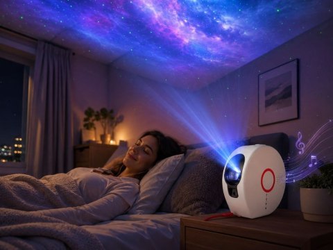 Nowoczesny projektor do wnętrz ze zdalnym sterowaniem i Bluetooth