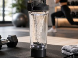 Nowoczesny shaker elektryczny z akumulatorem 700 ml i uchwytem na telefon
