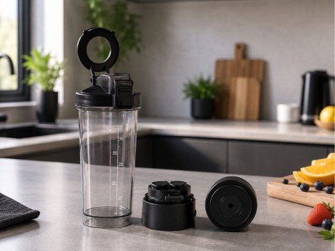 Nowoczesny shaker elektryczny z akumulatorem 700 ml i uchwytem na telefon