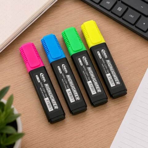 Zestaw Zakreślaczy Kolorowych - 4 intensywne markery dla produktywności