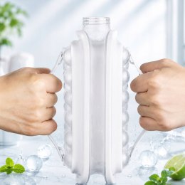 Butelka do kostek lodu foremka na lód kostkarka przenośna 17 kulek szara