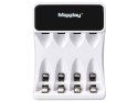 Nowoczesna ładowarka do akumulatorków AA i AAA z wyświetlaczem LCD i zasilaniem USB-C