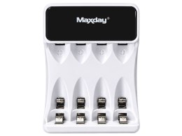 Nowoczesna ładowarka do akumulatorków AA i AAA z wyświetlaczem LCD i zasilaniem USB-C