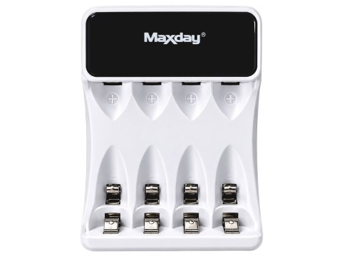 Nowoczesna ładowarka do akumulatorków AA i AAA z wyświetlaczem LCD i zasilaniem USB-C