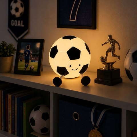 Lampa nocna w kształcie piłki nożnej - kolorowa, dotykowa, z funkcją timer