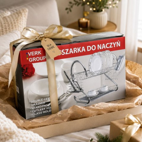 Nowoczesna i kompaktowa suszarka do naczyń dwupoziomowa, idealna do każdej kuchni