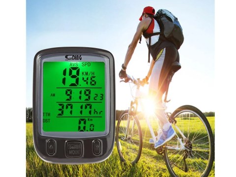 Licznik Rowerowy LCD z Wodoodporną Obudową i 27 Funkcjami