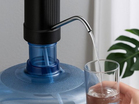 Nowoczesny dozownik do wody z elektryczną pompką, mały i wygodny
